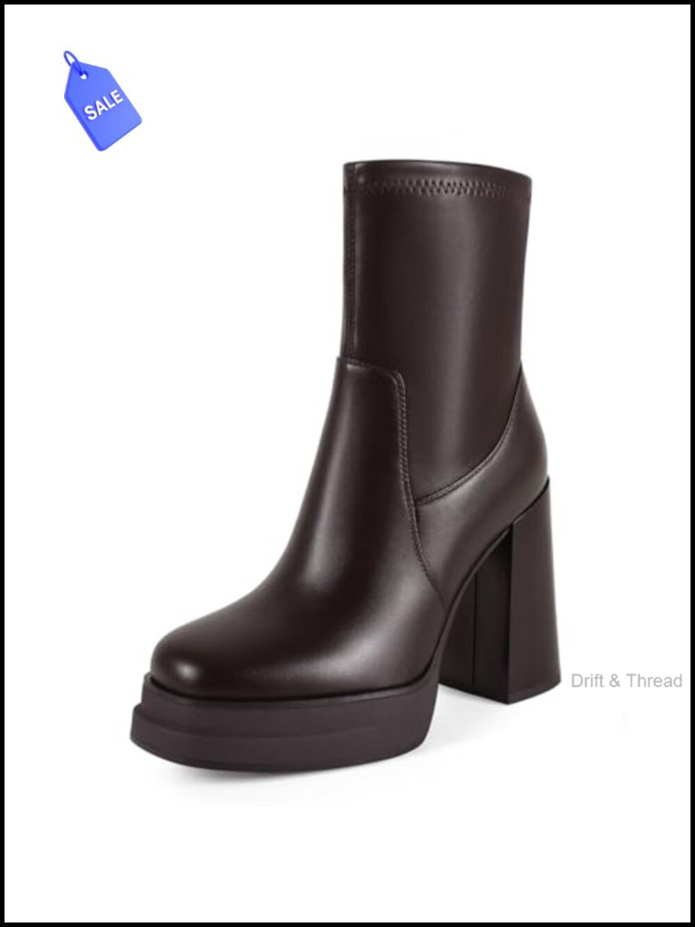 Women's Platform Ankle Booties Round Toe Chunky Block Heel